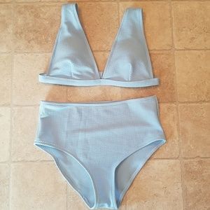 Adjustable Strap Top with High Waist Bikini Set